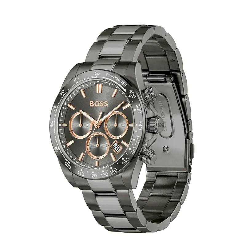Hugo Boss Stainless steel chronograph with date and 24h dial Watch